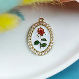 10pcs Rose Pearl Pendant Charms for DIY Jewelry Making