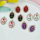 10pcs Rose Pearl Pendant Charms for DIY Jewelry Making