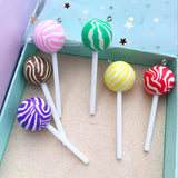Polymer Clay Lollipop 3D Resin Food Necklace Charms DIY Decoration