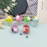 6pcs Fruit Ice Cream Cup Resin Charms Pendants