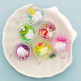 6pcs Fruit Ice Cream Cup Resin Charms Pendants