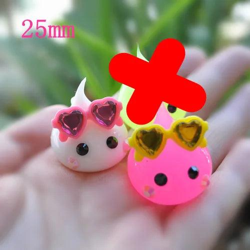 6pcs Cartoon Teardrop Silicone Charms Necklace Pendant DIY Keychain Accessor