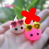 6pcs Cartoon Teardrop Silicone Charms Necklace Pendant DIY Keychain Accessor
