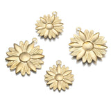 10Pcs Raw Brass Sunflower Charms for DIY Jewelry Making