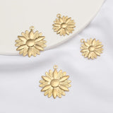 10Pcs Raw Brass Sunflower Charms for DIY Jewelry Making