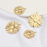 10Pcs Raw Brass Sunflower Charms for DIY Jewelry Making
