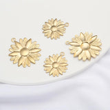 10Pcs Raw Brass Sunflower Charms for DIY Jewelry Making