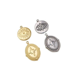 5pcs Stainless Steel Star Charms Pendant DIY Necklace Earrings Bracelets
