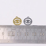 10pcs 12mm Stainless Steel Eye Charm Pendant DIY Necklace Unfading Colorless