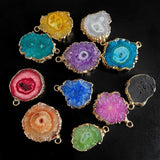Colorful Druzy Quartz Pendants Cluster Charms for Jewelry Making