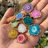 Colorful Druzy Quartz Pendants Cluster Charms for Jewelry Making