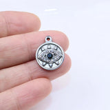 3pcs 15mm Stainless Steel 18K Eyes Charms Pendant DIY Necklace 2 Colors