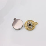 3pcs 15mm Stainless Steel 18K Eyes Charms Pendant DIY Necklace 2 Colors