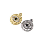 3pcs 15mm Stainless Steel 18K Eyes Charms Pendant DIY Necklace 2 Colors