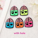10 Pcs Halloween Brains Charms Flatback Acrylic Jewelry Findings