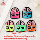 10 Pcs Halloween Brains Charms Flatback Acrylic Jewelry Findings