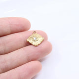 5pcs 15mm Stainless Steel Stone Charms Pendant DIY Jewelry 2 Colors