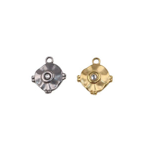 5pcs 15mm Stainless Steel Stone Charms Pendant DIY Jewelry 2 Colors