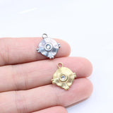 5pcs 15mm Stainless Steel Stone Charms Pendant DIY Jewelry 2 Colors