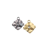 5pcs 15mm Stainless Steel Stone Charms Pendant DIY Jewelry 2 Colors
