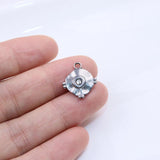 5pcs 15mm Stainless Steel Stone Charms Pendant DIY Jewelry 2 Colors