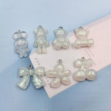 10pcs Korea Pearl Animals Charms for DIY Earring Keychain Jewelry Making C907