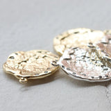 Round Brass Charm w/ Rhinestones - 22x18mm