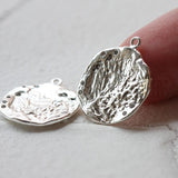 Round Brass Charm w/ Rhinestones - 22x18mm