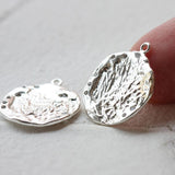Round Brass Charm w/ Rhinestones - 22x18mm