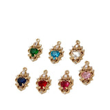 6pcs Copper Zircon Love Pendant Diy Jewelry Materials