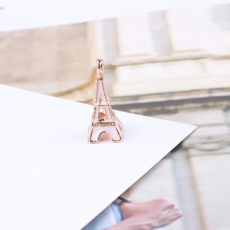 10pcs Hollow Paris Tower Bracelet Pendant Charms for DIY Jewelry Making