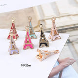 10pcs Hollow Paris Tower Bracelet Pendant Charms for DIY Jewelry Making
