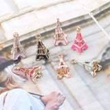 10pcs Hollow Paris Tower Bracelet Pendant Charms for DIY Jewelry Making