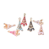 10pcs Hollow Paris Tower Bracelet Pendant Charms for DIY Jewelry Making