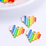 20pcs Enamel Alloy Heart Pendant LGBT Flag Charms for Necklace Bracelet