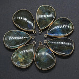 Labradorite Stone Water Drop Charms Pendants for Jewelry Making