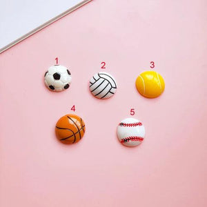 30pcs 14mm Multicolor Flatback Resin Ball Charms for DIY Earrings