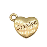 10pcs 15x18mm Double Sided Grandpa Heart Charms Family Heart Grandpa Charms
