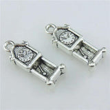 24pcs/lot Clock Charm Silver Pendant for DIY Necklace Making