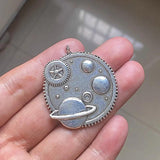 6pcs Steampunk Planet Gears Pendants for DIY Necklace Making Charms
