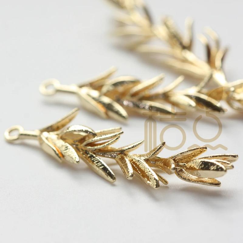 One Piece Plated Brass Branch Pendant- 45x11mm