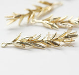 One Piece Plated Brass Branch Pendant- 45x11mm