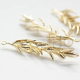 One Piece Plated Brass Branch Pendant- 45x11mm