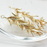 One Piece Plated Brass Branch Pendant- 45x11mm