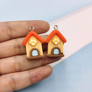 10Pcs Funny Dog House Pendants Charms For DIY Jewelry Making