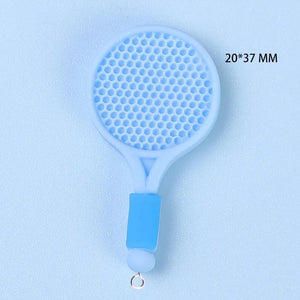 10Pcs Colorful Badminton Racket Charms for Earrings Jewelry Making