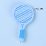 10Pcs Colorful Badminton Racket Charms for Earrings Jewelry Making