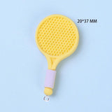 10Pcs Colorful Badminton Racket Charms for Earrings Jewelry Making