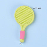10Pcs Colorful Badminton Racket Charms for Earrings Jewelry Making
