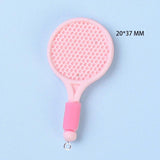 10Pcs Colorful Badminton Racket Charms for Earrings Jewelry Making